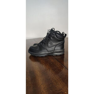 Nike Ankle Boots Youth Size 4.5Y Kids Black Leather Winter Bootie BQ5372-001